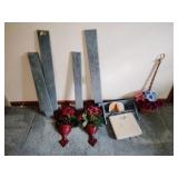 Bathroom scale and assorted decor