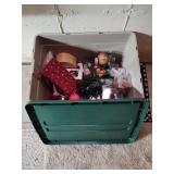 Tote of Christmas decorations