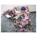 Faux flowers and assorted decor