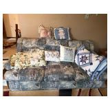 Marshall Field Sofa 80' & Throw Pillow assortment