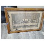 Vintage Picture of The Last Supper in ornate Frame