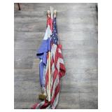 Flag & Open Banner on Wood Poles