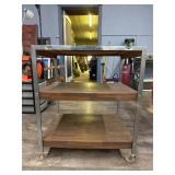 Three Tier Utility Cart on Wheels 19ï¿½x30ï¿½x25.5ï¿½