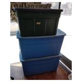 3 large storage totes with lids