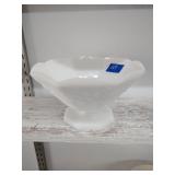 vintage Anchor Hocking Milk Glass Pedestal Fruit