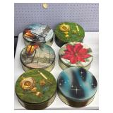 6- Vintage Christmas Tins