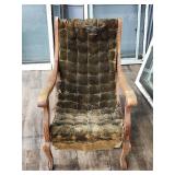 Wood Vintage Claw Foot Tufted Chair 24ï¿½ Seat Ht.