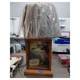 Wood Shadow Box Lamp with Shade 24.75ï¿½ Tall