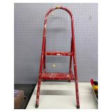 Red Metal Step Ladder 3 ft.