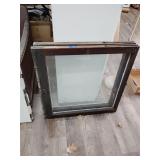 Two wood framed windows 28ï¿½x28ï¿½