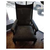 Vintage wood framed padded chair needs repaired