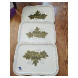 3 vintage metal trays