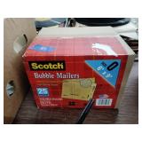 1 Box of 25 Scotch Bubble Mailers 6ï¿½x9ï¿½