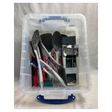 Assorted Cooking Utensils in 17L Plastic Box