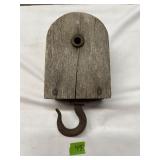 Wooden Barn Pulley 6.5ï¿½x4.25ï¿½x3.5ï¿½