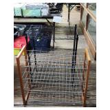 2 - Metal Racks - Black rack 31'H,  Brown rack 25'
