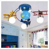 Chandelier Airplane Flush Mount Lighting w/ Globe