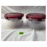 (2) 5 Piece Circular Plastic Storage Containers