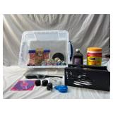 Plastic Tote w/ Assorted Items