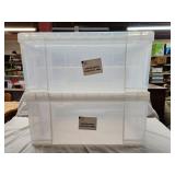 2 - Plastic Totes w/Lids 64L