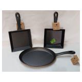 3 New Hawok Cast Iron Skillets