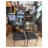 Glass Top Patio Table W/Four Metal Frame Chairs