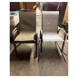 Two - Mesh & Metal Patio Chairs 21.75ï¿½ Wide
