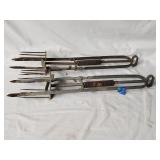 Pair of Vintage Metal Mole Traps 23.5'L