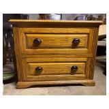 Two - Drawer Oak Cabinet 38ï¿½x30.5ï¿½x24.5ï¿½