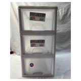 (3) Sterilite 6 Qt Stacking Drawers - White