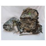Military Backpack, Canteen & Sleeping Bag