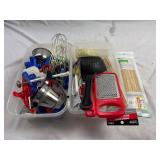 (2) Plastic Containers w/ Assorted Kitchenwares