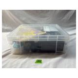 Assorted Personal Care Items in Plastic Tote