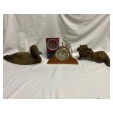 Clocks, Wood Duck, Porcelain Vase, Fossil Wood