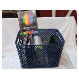 Large Basket of Office Supplies