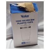 Vplus 12oz Silver Rim Plastic 150ct
