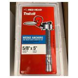 3 Boxes Red Head Turbolt Wedge Anchors 5/8x5' 10pk