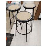 3 metal frames stools 29.5' tall