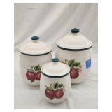 Casuals China Pearl Apple-themed Ceramic Canisters
