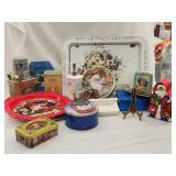 Vintage Tins, Christmas Decor, Metal Pic Stand