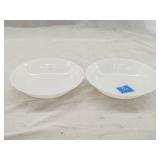 (2) Milk Glass Bowls 7.5'Dx1.75'