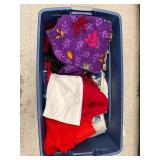 Assorted Blankets, Tablecloths, and Fabric Tote