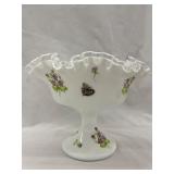 Fenton 'Violets in the Snow' Compote