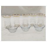 (5)Unmarked Gold Rim Anchor Hocking(3)FireKing
