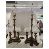 Pair of Heavy Metal Vintage Hollywood Regency 33'H