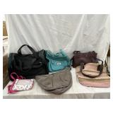 Assorted Purses & Seat Cushions in Tote