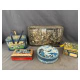 4 - Tins & Fabric Dye Cardboard Box
