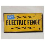 Vintage Metal Electric Fence Sign 8'ï¿½4'