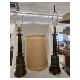 Pair of French Style Table Lamps 37'H