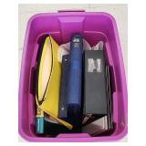 Tote of Office Supplies Including Mead
